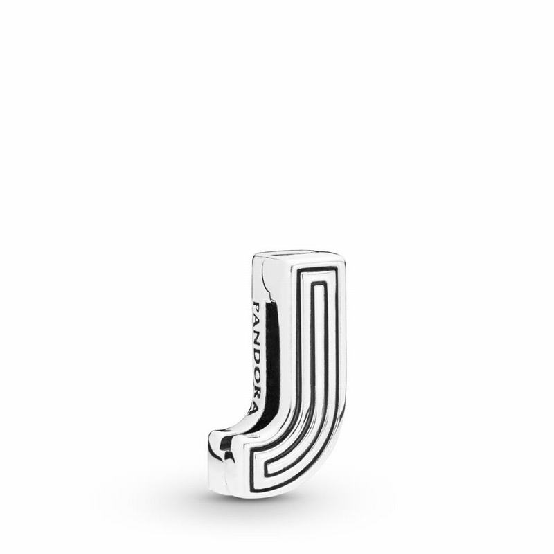 Pandora Reflexions™ Letter J Clip Charm - Sterling Silver/Silicone - Canada | IS1750XY